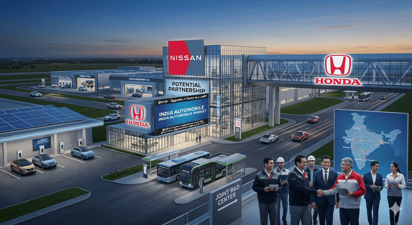 நிசான் - ஹோண்டா மெகா கூட்டணி? இந்திய வாகனச் சந்தையைக் கைப்பற்ற ஜப்பானிய நிறுவனங்கள் அதிரடித் திட்டம்!