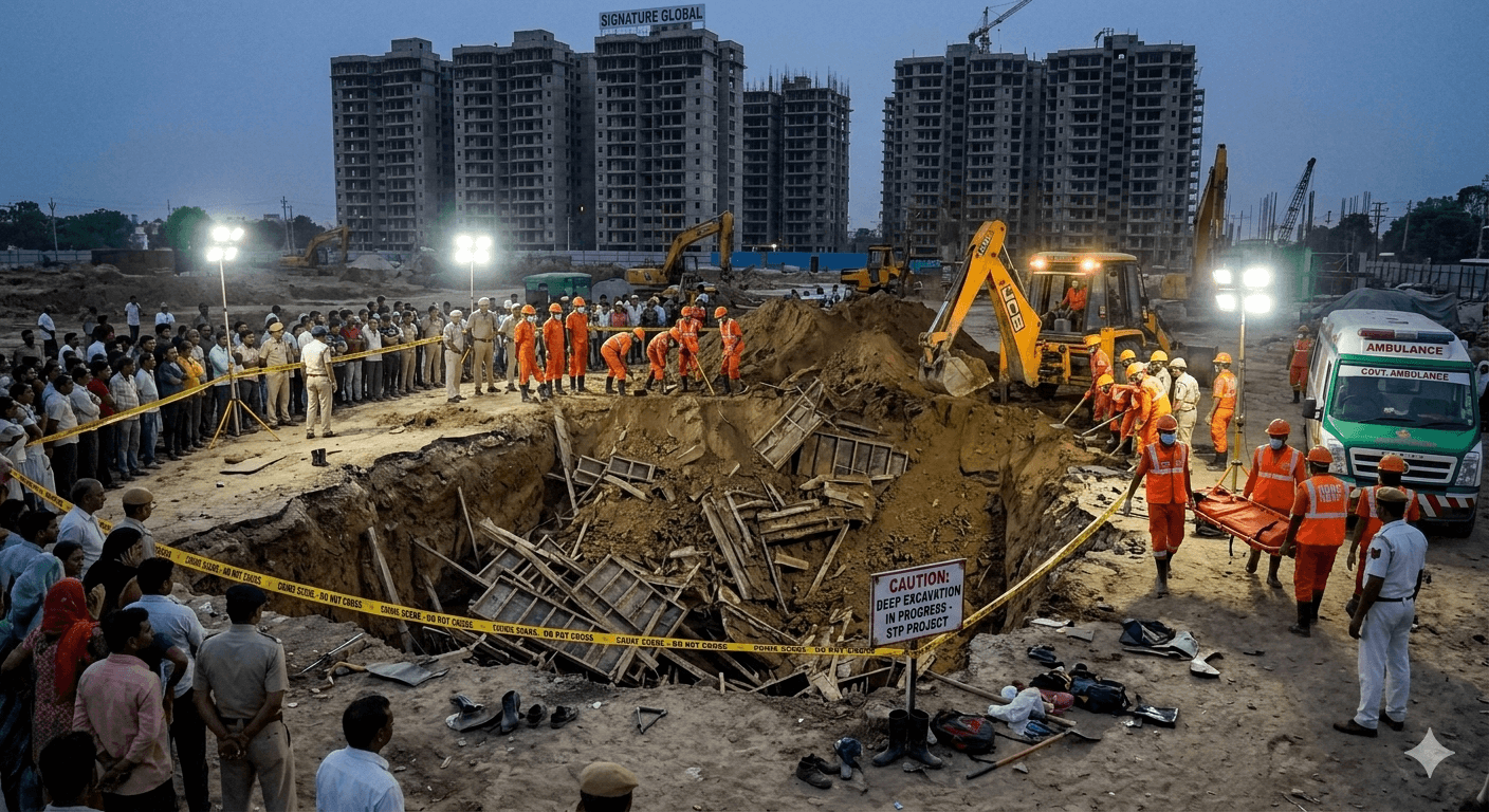 ஹரியானா கட்டுமான தளத்தில் பயங்கரம்: மண் சரிந்து விழுந்ததில் 7 தொழிலாளர்கள் பலி!