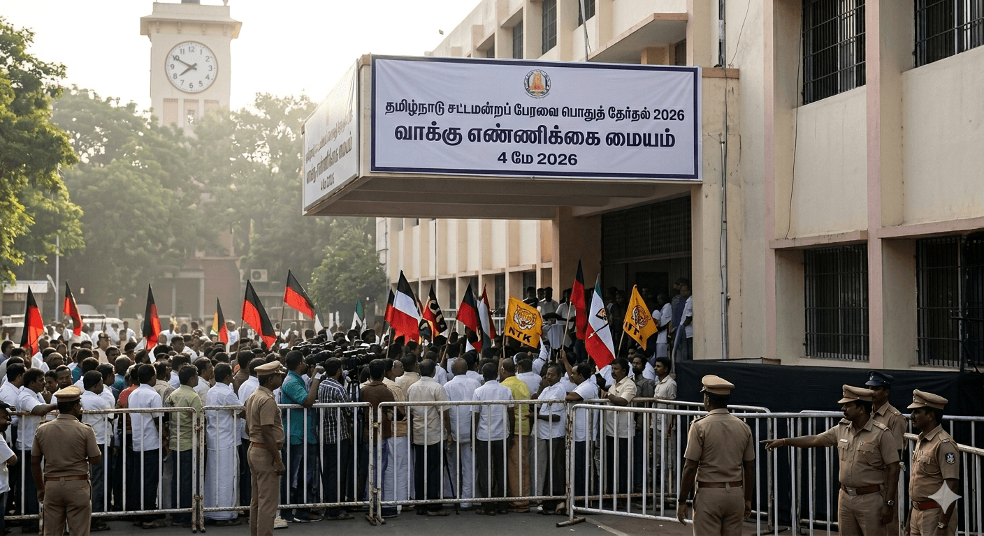 தமிழக சட்டமன்றத் தேர்தல் 2026: வாக்கு எண்ணிக்கை தொடக்கம் – கோட்டையை கைப்பற்றப்போவது யார்?