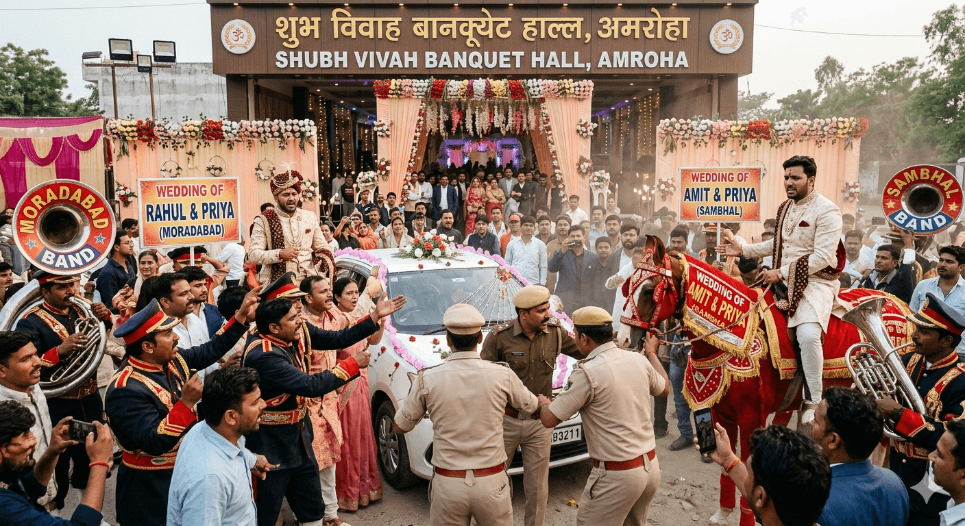 ஒரு மணப்பெண்.. இரு மாப்பிள்ளைகள்: திருமண மண்டபத்தில் 'டபுள்' ஊர்வலத்தால் நேர்ந்த விபரீதம்!