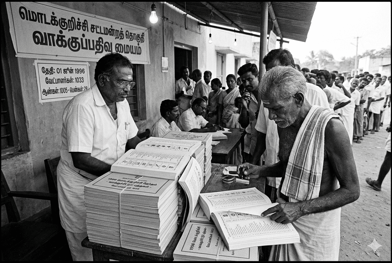 தேர்தல் விதிகளையே மாற்றியமைத்த மொடக்குறிச்சி தொகுதி: 1033 வேட்பாளர்கள், 120 பக்க வாக்குச்சீட்டு புத்தகம்!