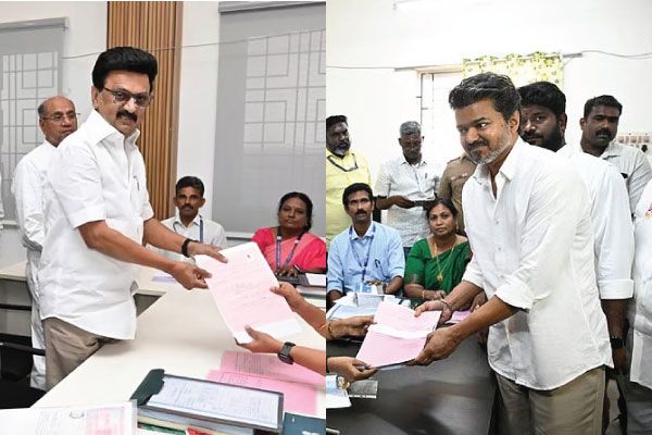 கொளத்தூரில் முதல்வர் ஸ்டாலின், பெரம்பூரில் தவெக தலைவர் விஜய் இன்று வேட்புமனுத் தாக்கல்!