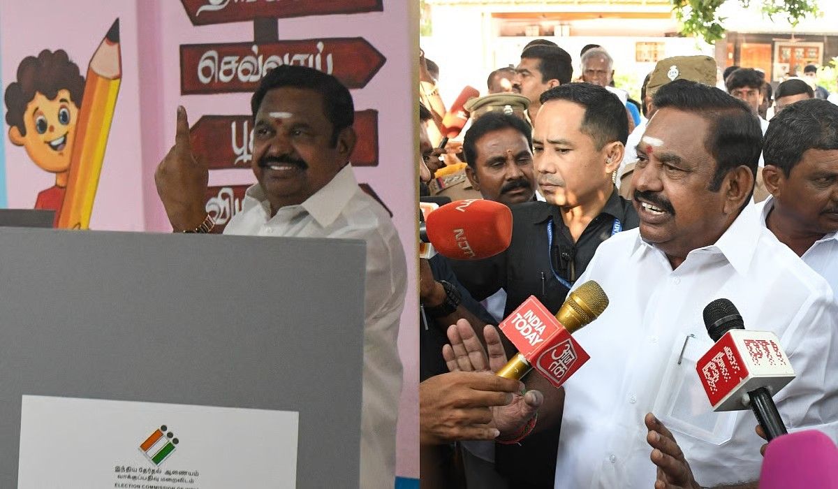 சேலத்தில் குடும்பத்துடன் வரிசையில் நின்று வாக்களித்த எடப்பாடி பழனிசாமி: “வெற்றி மீது 100% நம்பிக்கை உள்ளது” எனப் பேட்டி!