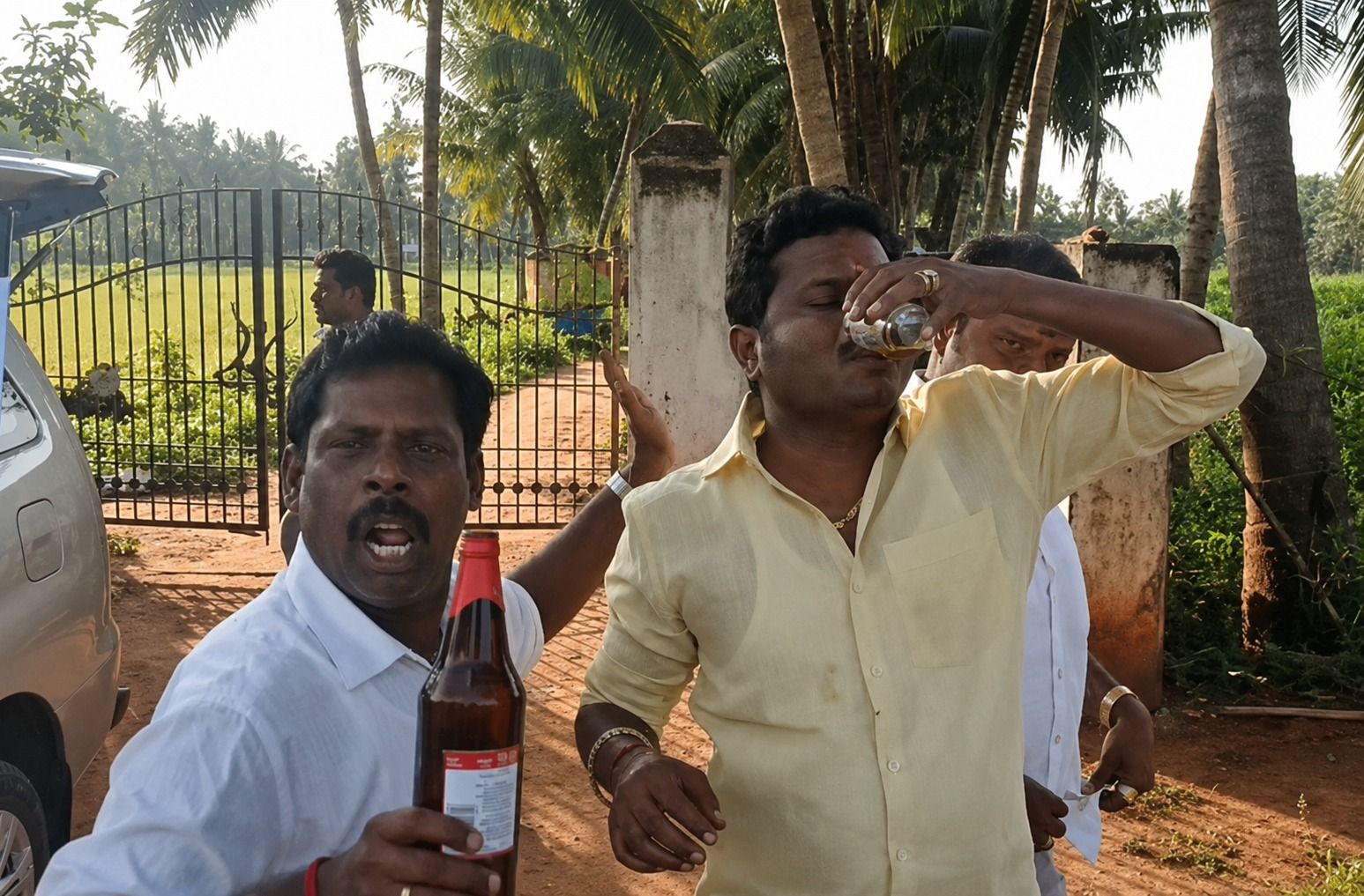 வெற்றி போதையா? மது போதையா? நண்பர்களுடன் தள்ளாடிய தஞ்சை தவெக எம்.எல்.ஏ - வைரலாகும் வீடியோ!