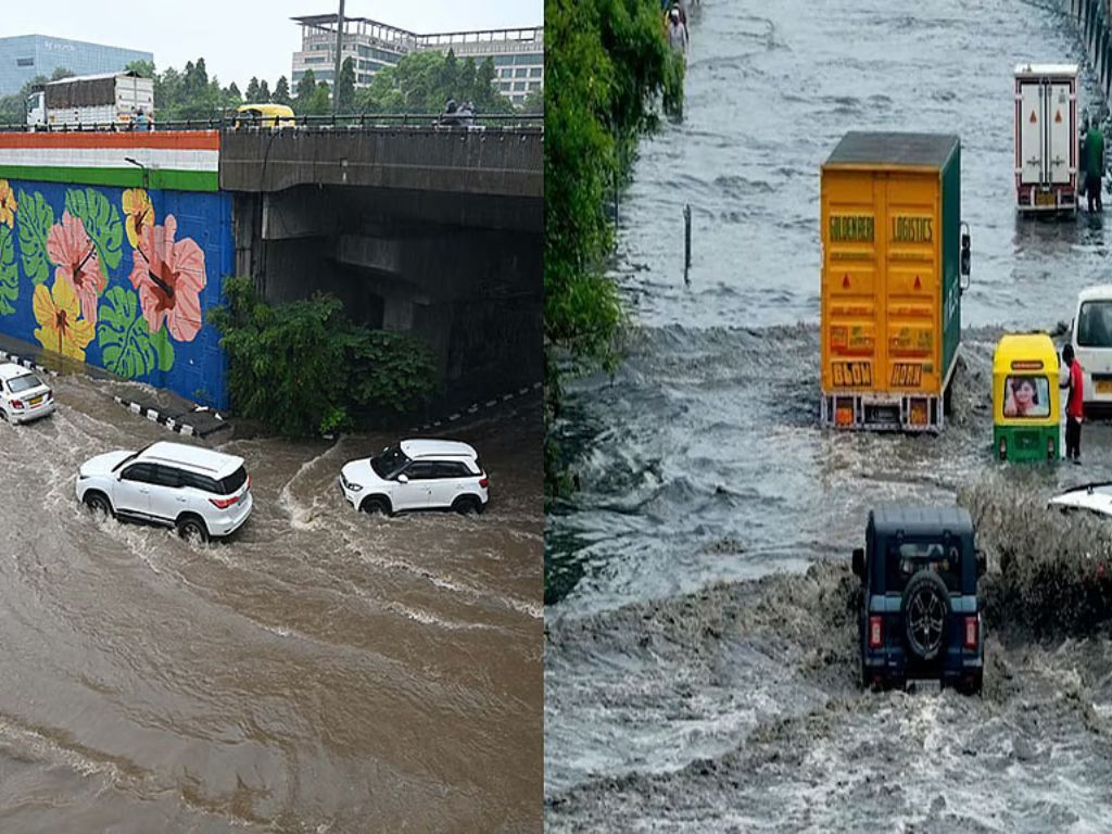 குருகிராம் நகரமே வெள்ளத்தில் தத்தளிப்பு!.. 4 மணி நேரம் பள்ளி பேருந்துகளில் சிக்கிய குழந்தைகள்!