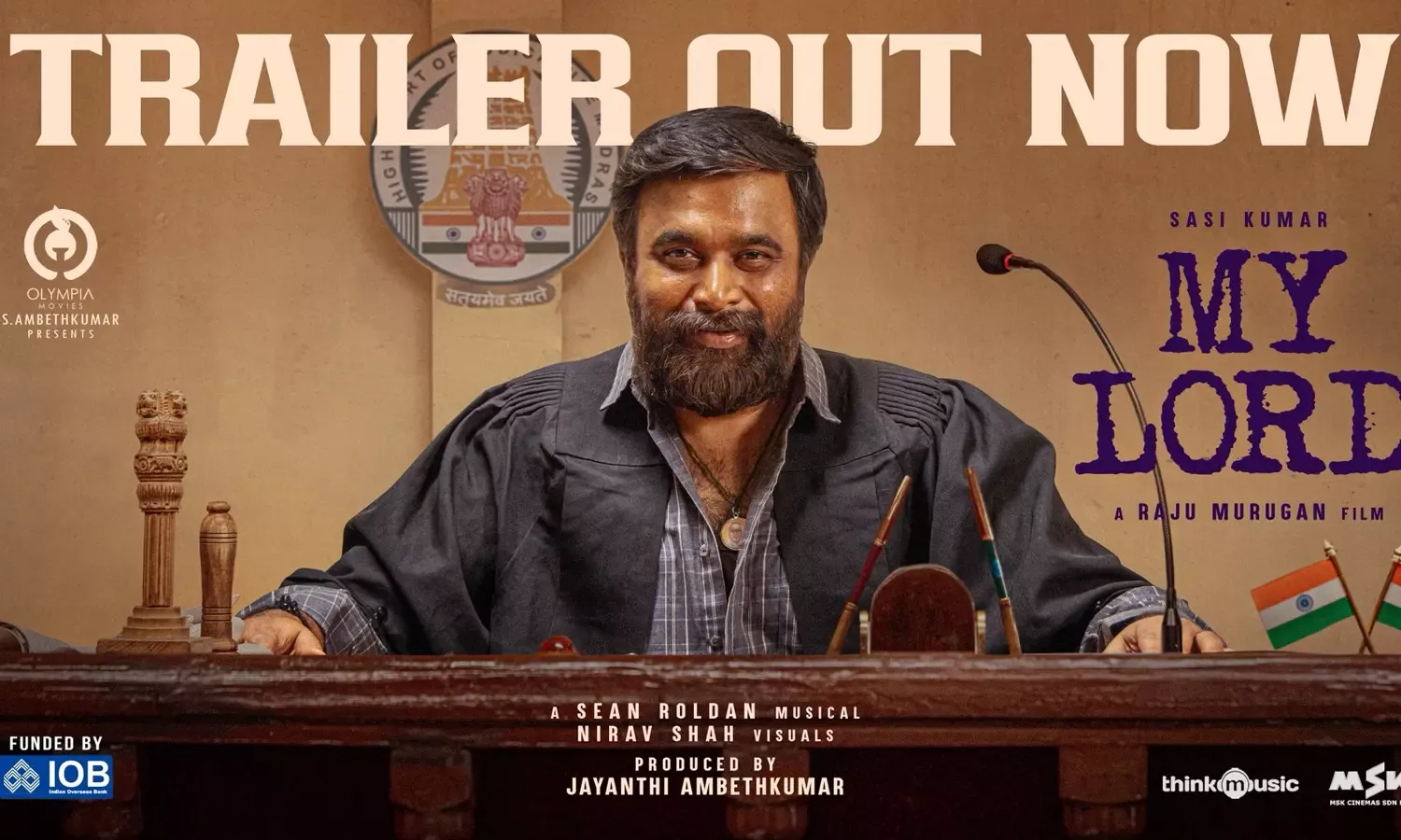 சசிகுமாரின் 'மை லார்ட்': 2D என்டர்டெயின்மென்ட் வெளியிடும் என அறிவிப்பு!