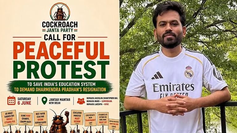 ஒன்றிய கல்வி அமைச்சருக்கு எதிராக போராட  காக்ரோச் ஜனதா கட்சி அழைப்பு; நிறுவனர் அபிஜீத் தீப்கே ஜூன் 6-ல் இந்தியா வருகிறார்!