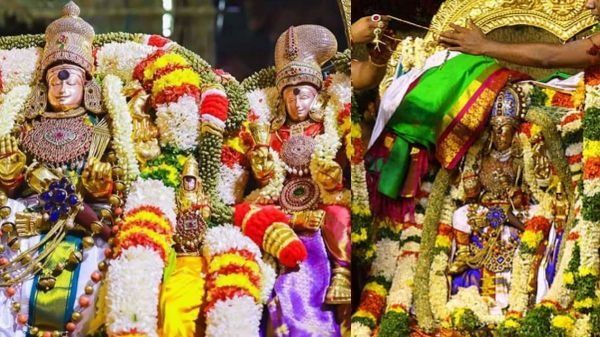 கூடல் மாநகரில் மீனாட்சி திருக்கல்யாணம்: பட்டுத் தோரணங்கள் சூழ மங்கல நாண் சூடிய அன்னை மீனாட்சி!