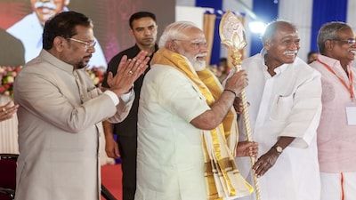 புதுச்சேரியில் முந்தைய ஆட்சியை 'ஏடிஎம்' என மோடி விமர்சனம்! மாநில அந்தஸ்து கோரிய முதல்வர் ரங்கசாமி!